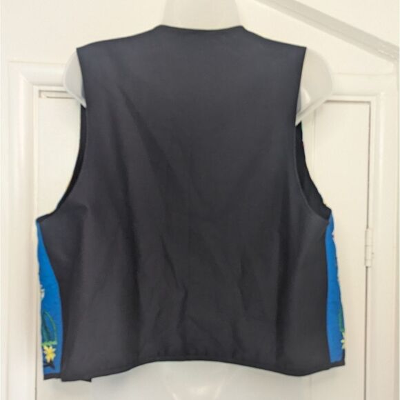 VTG Embroidered Fish Vest Maximalist Whimsical Rainbowcore Animal Print Sea L - Picture 5 of 8